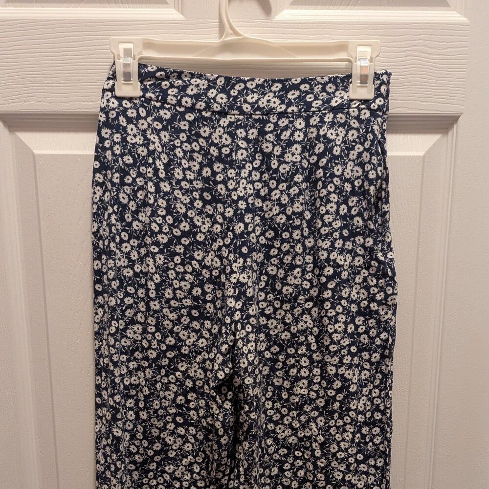Floral Blue and White Pants